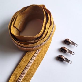 Reissverschluss & Zipper im Set (Kupfer/Curry)